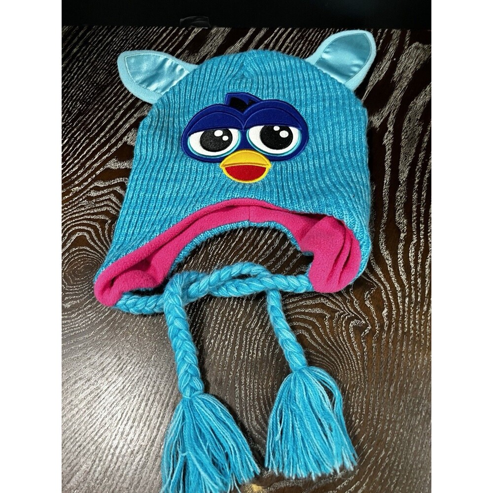 Furby Knit Hat Beanie adult size Emo mid 2013 furbish hasbro funky Tasseled